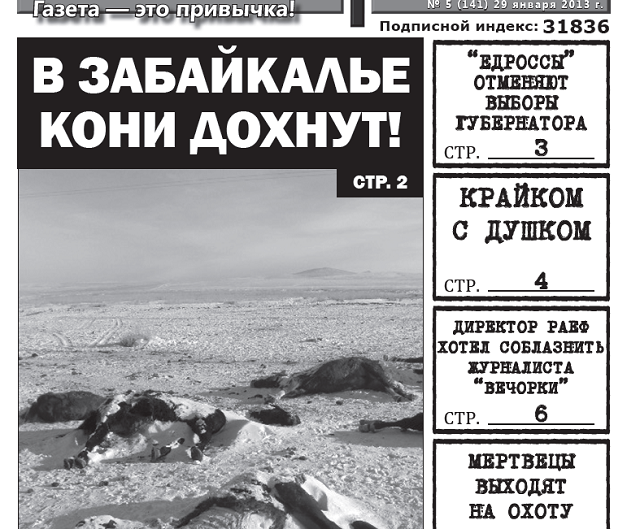 Анналы «Вечорки»: о чем писала газета 29 января 2013 года