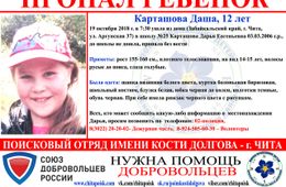 Уголовное дело возбуждено по факту пропажи 12-летней девочки в Чите