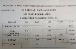​Автобусы на Биофабрику и в Падь Лапочкина запустили перед новым годом в Чите