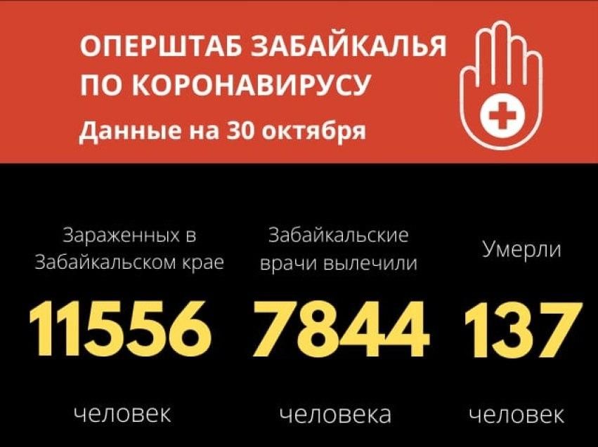 В Забайкалье за сутки от COVID-19 скончались 5 человек, еще 229 человек заболели
