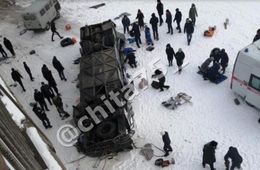 ​Видео с места ДТП с автобусом Сретенск — Чита появилось в сети