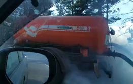 Говновозка загорелась под Кручиной 