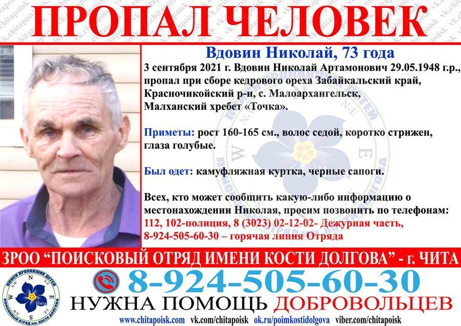 Пенсионер пропал во время сбора кедрового ореха в Забайкалье
