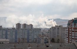В Чите горит рынок «Мегастрой»
