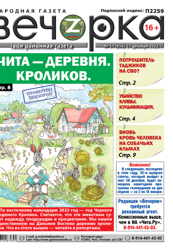 «Вечорка», № 51: Чита — деревня. Кроликов.