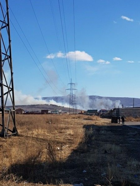 Свалка загорелась в Засопке