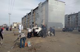 Полевую кухню привезли на субботник в один из районов Читы