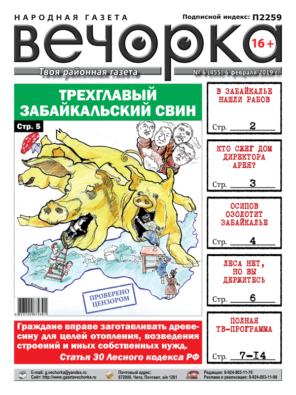  Вечорка» №6: Сельские рабовладельцы, свинский подарок и в Забайкалье кончается лес