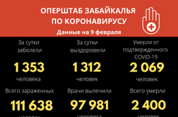 Более 1300 забайкальцев заразились коронавирусом за сутки 