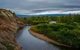 Река в Алексадровке окрасилась в ярко-желтый цвет