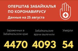 В Забайкалье зарегистрировано 24 новых случая заражения коронавирусом