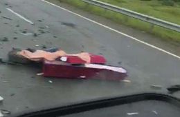 Гробовозка попала в жесткое ДТП в Приморье