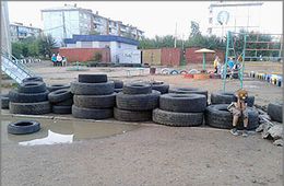 В одном из дворов КСК готовятся к Майдану