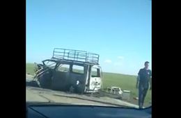 Видео со сгоревшей на федералке машиной появилось в интернете