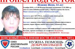 Подростка из Борзи ищут в Чите