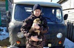 Судебный пристав спас замерзающего щенка в Забайкалье