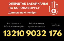 В Забайкалье за сутки 6 человек скончались и почти 250 человек заболели коронавирусом