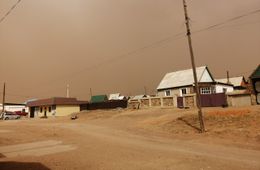 Пыльная буря бушует в приграничном Забайкальске