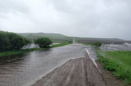 Дороги подтоплены в Карымском районе из-за дождей