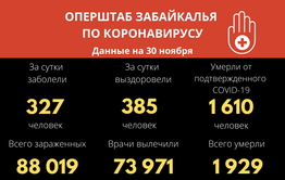 Еще 327 забайкальцев заразились коронавирусом. Девять скончались.
