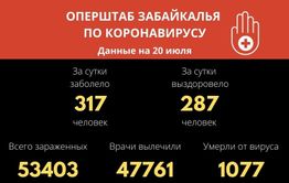 Число заболевших COVID-19 увеличилось на 317 человек за сутки в Забайкалье