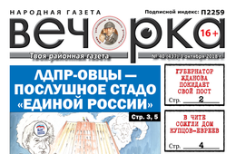 «Вечорка» № 40 (437): губернатесса Жданова уходит, а ЛДПР-овцы становятся послушным стадом «единороссов»