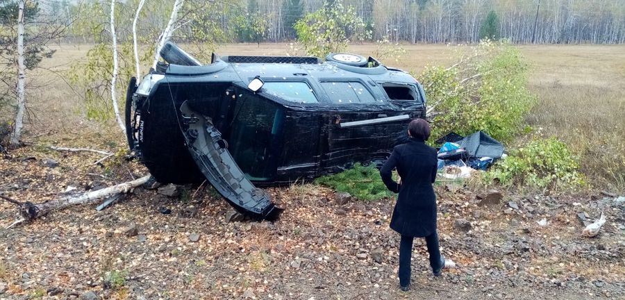 Иномарка перевернулась под столицей Агинского округа (фото)