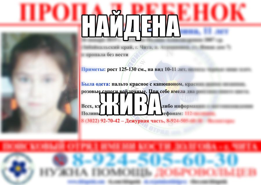 Ушедшая из дома в Атамановка девочка нашлась живой